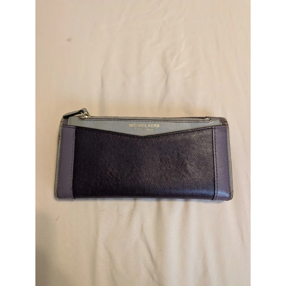 Michael Kors Purple/Gray Checkbook Wallet